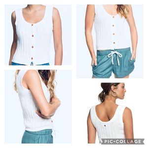 Roxy White Be Sensational Sweater Tank Top Size Medium.